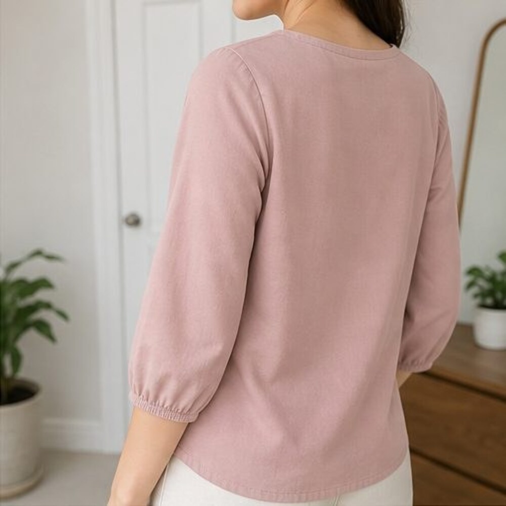 Gray V Neck Top - Picture 3 of 6
